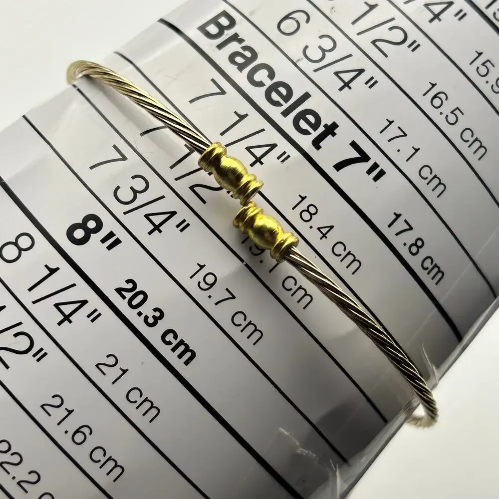 Cansnow Gold-tone Thin-twisted Cable Bracelet Watch Working New Battery